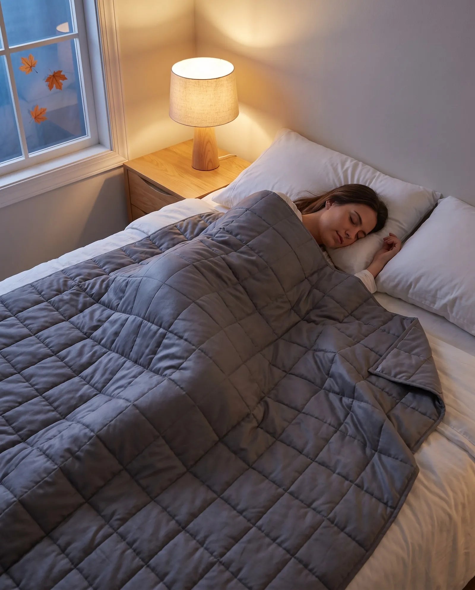Weighted blanket on a sofa
