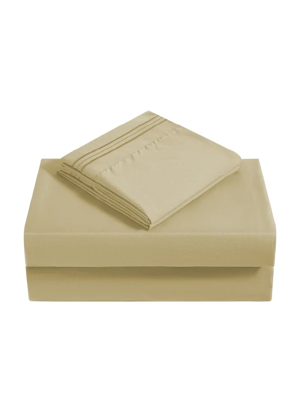 Beige Bamboo Pillow Cases Sets - Soft & Wrinkle-Free Pillowcase for Bamboo