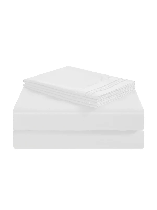White Bamboo Pillow Cases Sets - Soft & Cool Best Bamboo Pillowcase Set