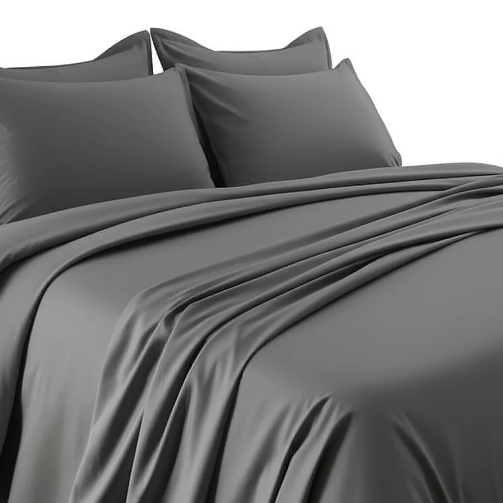 Draps en bambou gris - Confort rafraîchissant pour chambres modernes