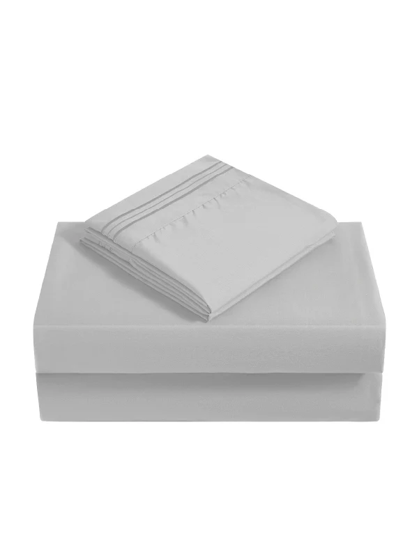 Silver Bamboo Pillow Cases Sets - Wrinkle-Free & Breathable Pillowcase Set