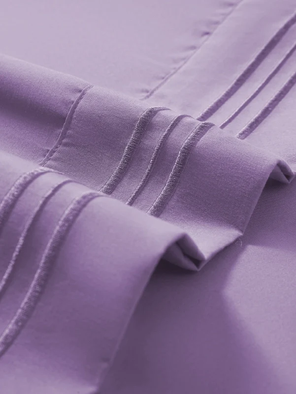 Ensembles de taies d'oreiller en bambou lavande - Ensemble de taies d'oreiller hypoallergénique et doux