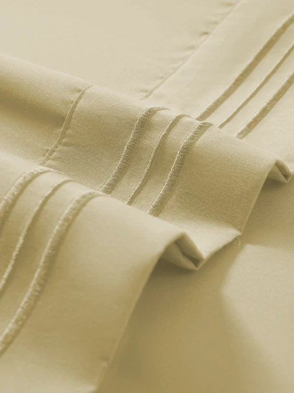 Juego de fundas de almohada de bambú beige: funda suave y sin arrugas para bambú