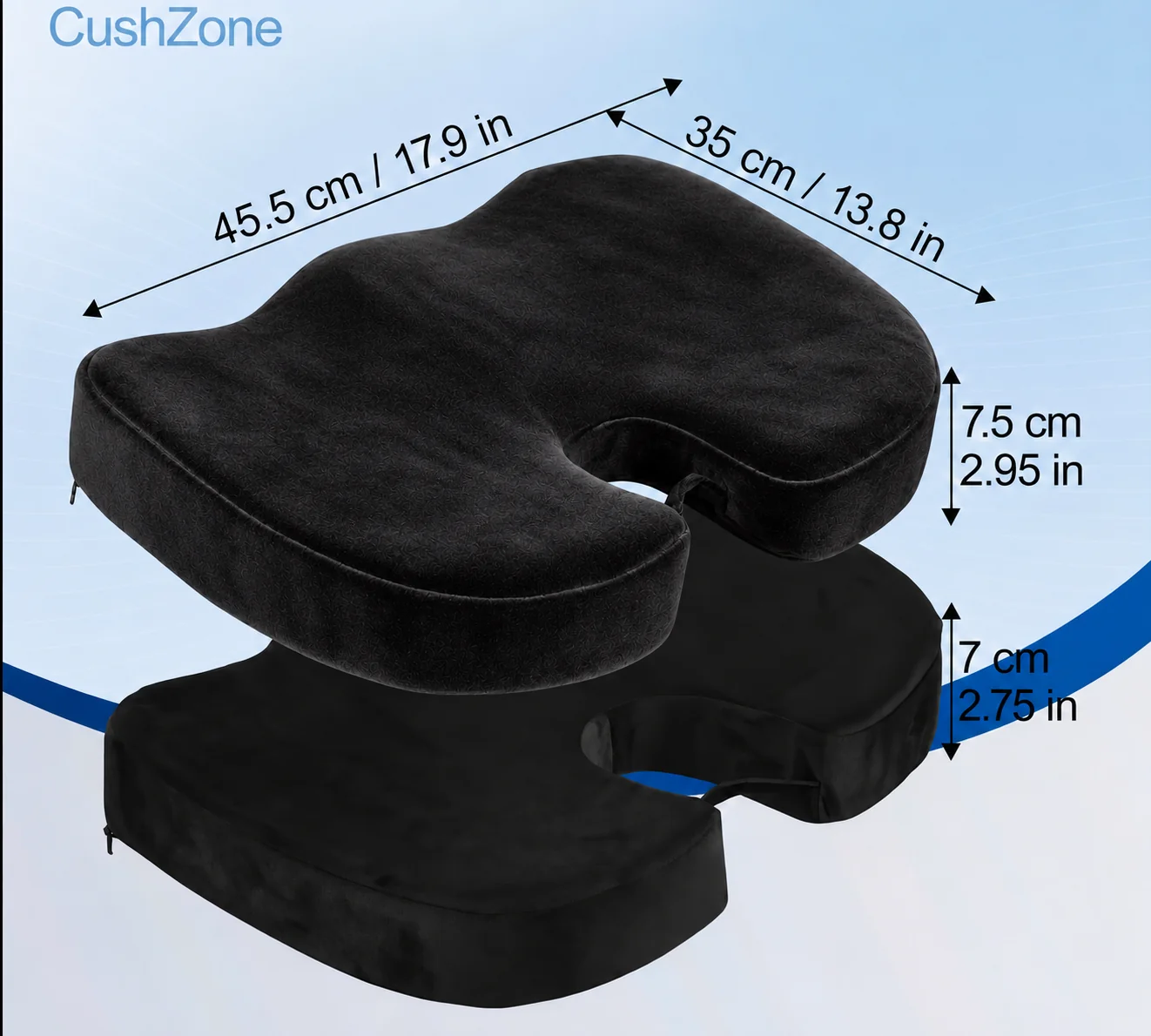 Bamboo Memory Foam Seat Cushion, Ergonomic & Pressure Relief