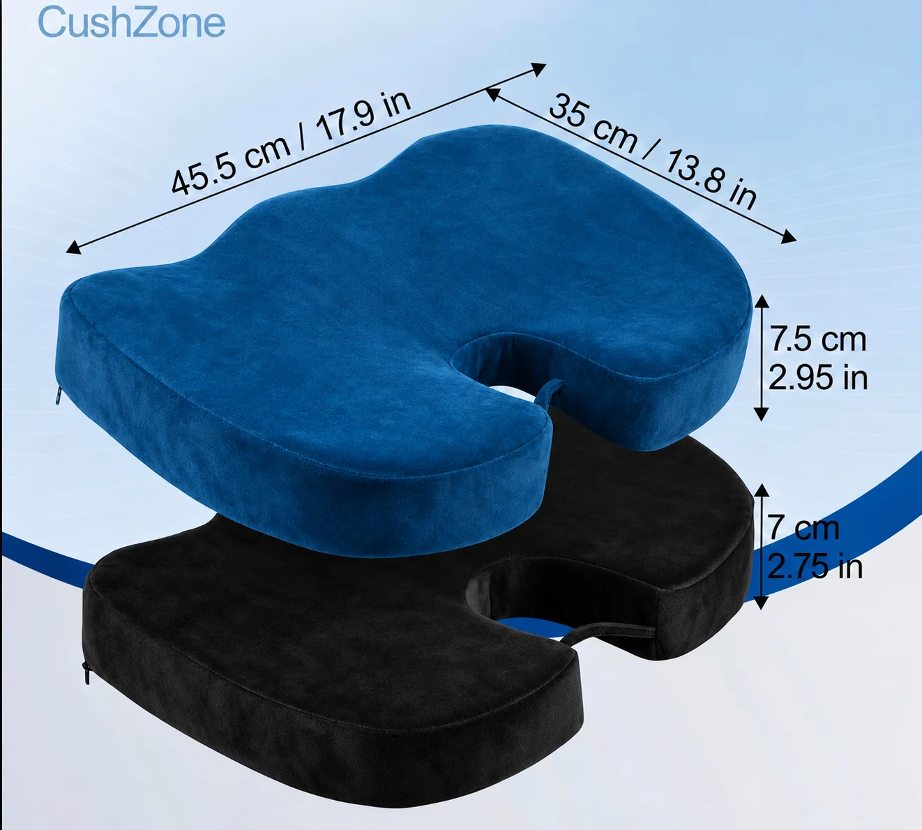 Bamboo Memory Foam Seat Cushion, Ergonomic & Pressure Relief