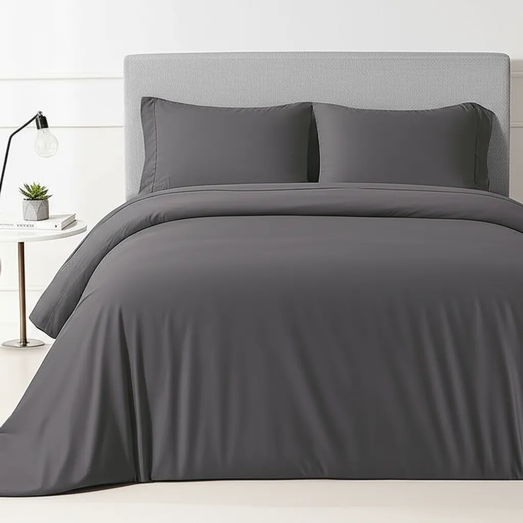 Draps en bambou gris - Confort rafraîchissant pour chambres modernes