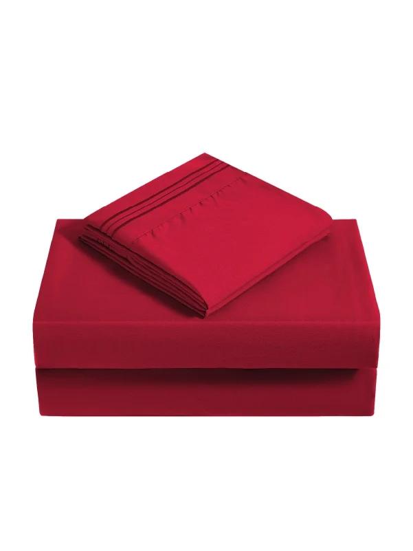 Red Bamboo Pillow Cases Sets - Luxurious & Breathable Pillowcase for Comfort