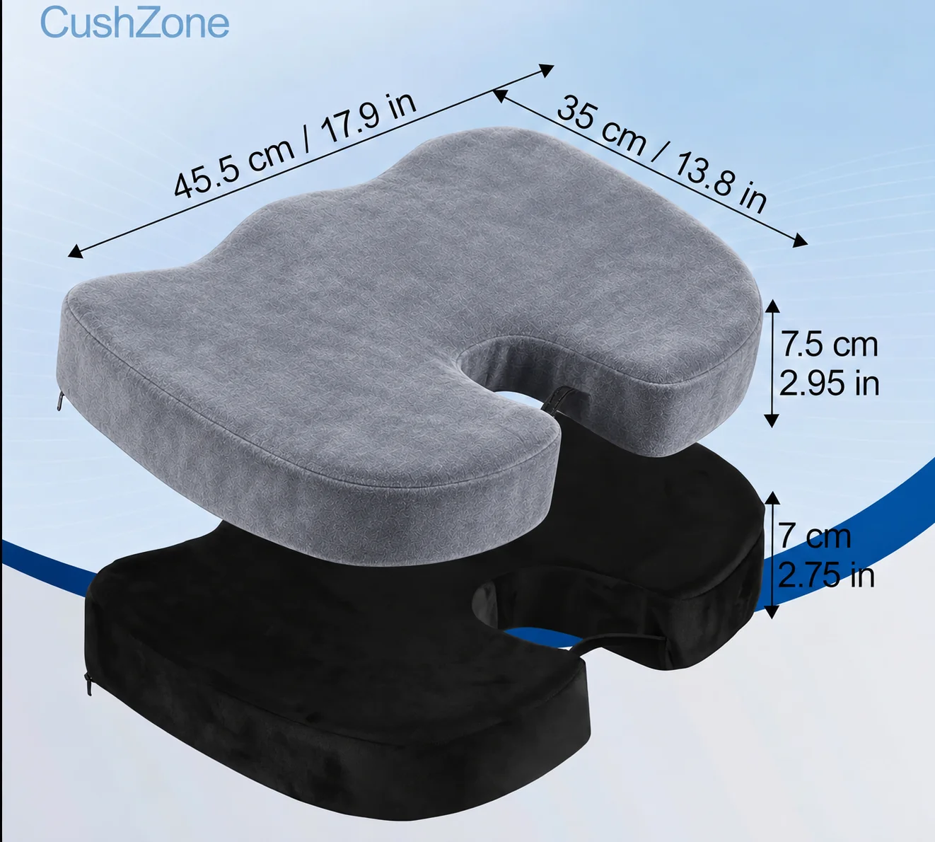 Bamboo Memory Foam Seat Cushion, Ergonomic & Pressure Relief