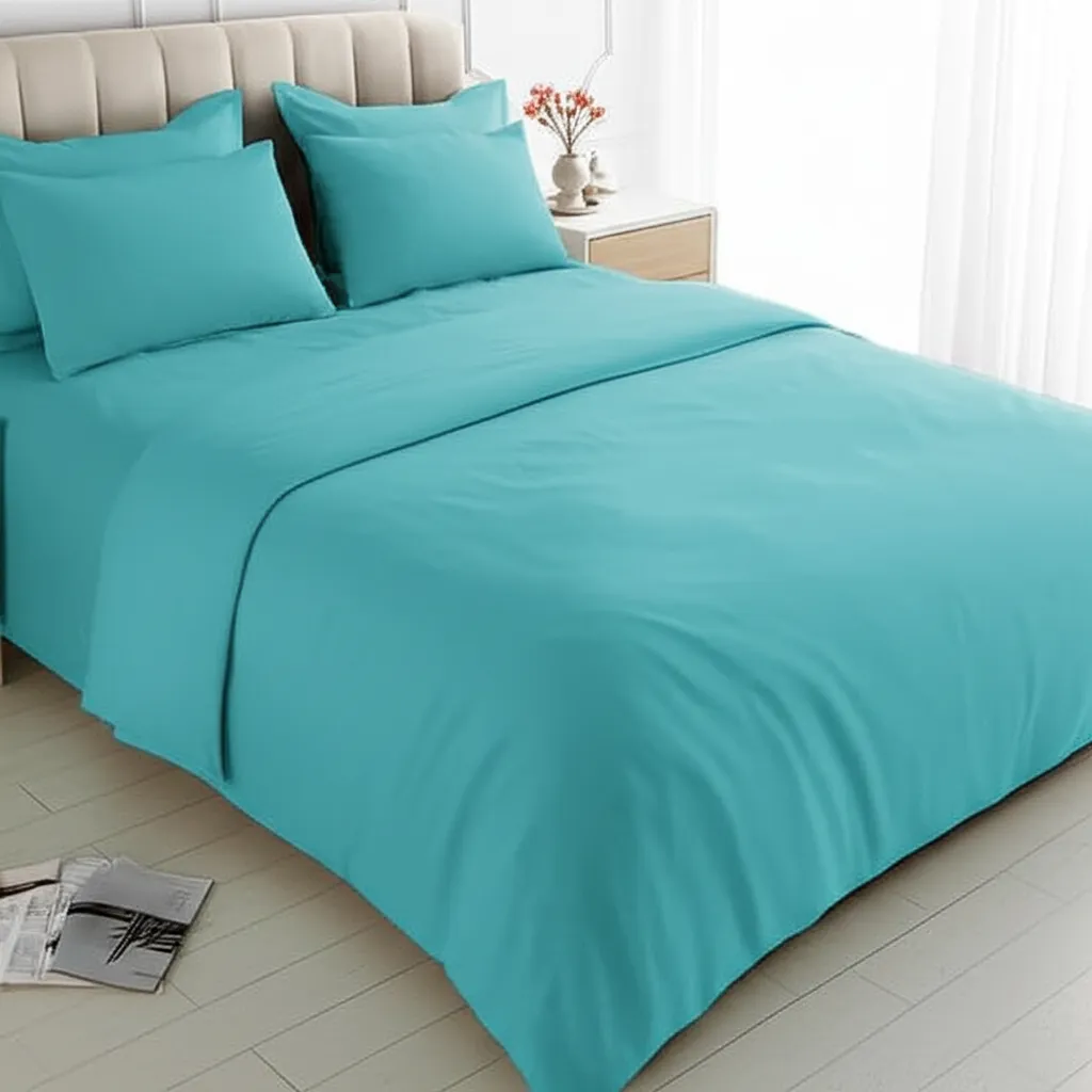Seprai Bambu Teal - Kenyamanan Sejuk untuk Kamar Tidur Modern