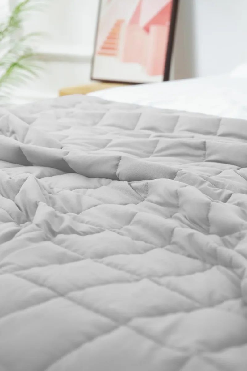 Queen Size Weighted Comforter - Cool Bamboo Silver Heaviest Blanket for Quality Sleep