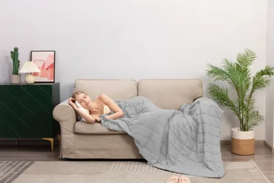 Queen Size Weighted Comforter - Cool Bamboo Silver Heaviest Blanket for Quality Sleep