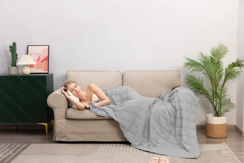 Queen Size Weighted Comforter - Cool Bamboo Silver Heaviest Blanket for Quality Sleep