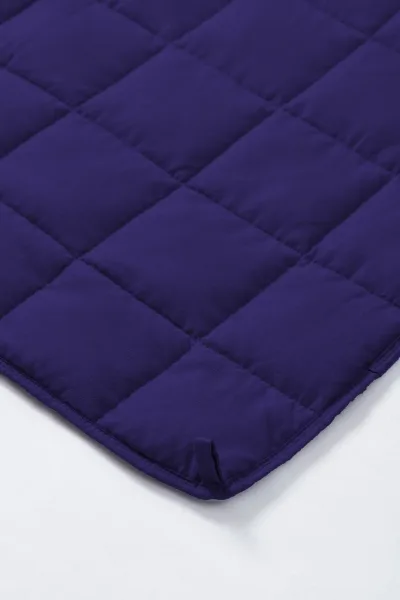 Queen Size Weighted Blanket - Cool Bamboo Navy Blue Heavy Comforter for Better Sleep