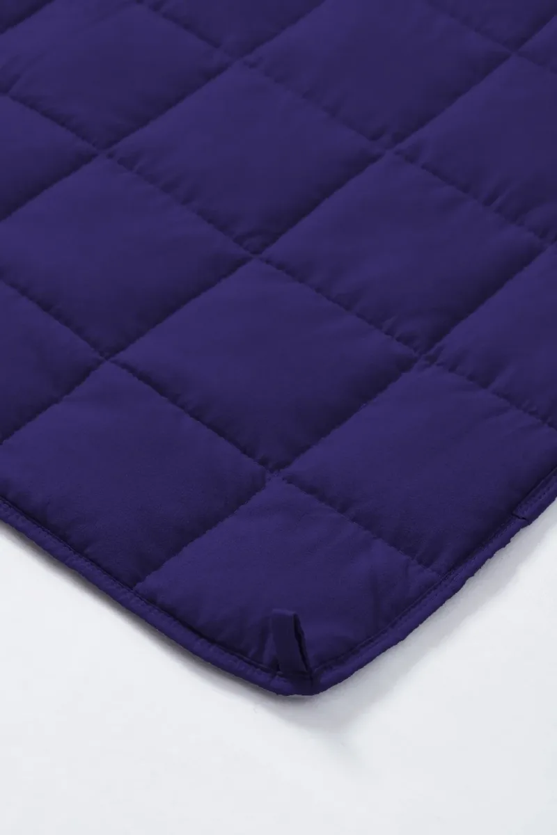 Queen Size Weighted Blanket - Cool Bamboo Navy Blue Heavy Comforter for Better Sleep