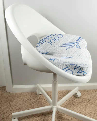Bamboo Memory Foam Seat Cushion, Ergonomic & Pressure Relief