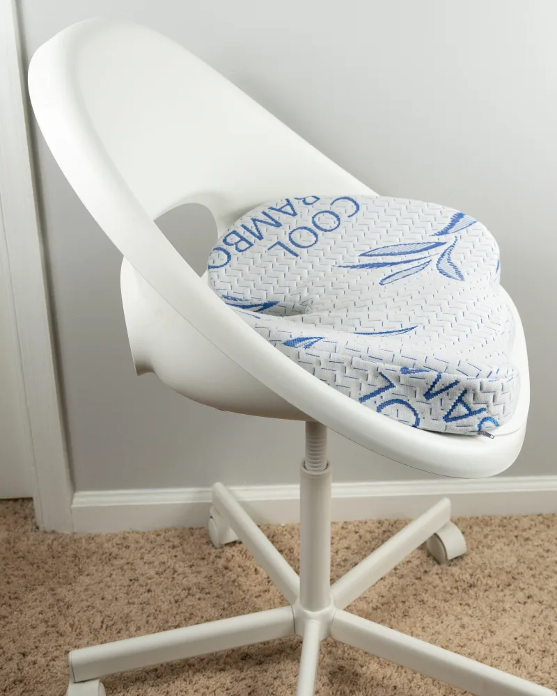 Bamboo Memory Foam Seat Cushion, Ergonomic & Pressure Relief