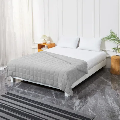 Queen Size Weighted Comforter - Cool Bamboo Silver Heaviest Blanket for Quality Sleep