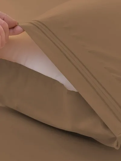 브라운 대나무 침대 시트 - 모던한 침실을 위한 쿨링 컴포트