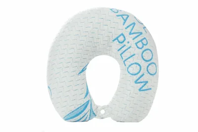 Bamboo Travel Pillow - Cool Bamboo Memory Foam, Neck & Support Pillow
