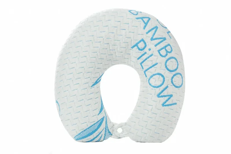 Bamboo Travel Pillow - Cool Bamboo Memory Foam, Neck & Support Pillow