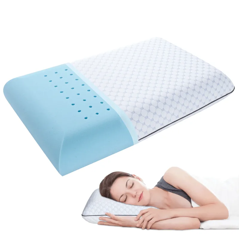 Almofada de Gel com Espuma Viscoelástica: Suporte Refrescante para Dormir de Lado, de Costas e de Barriga