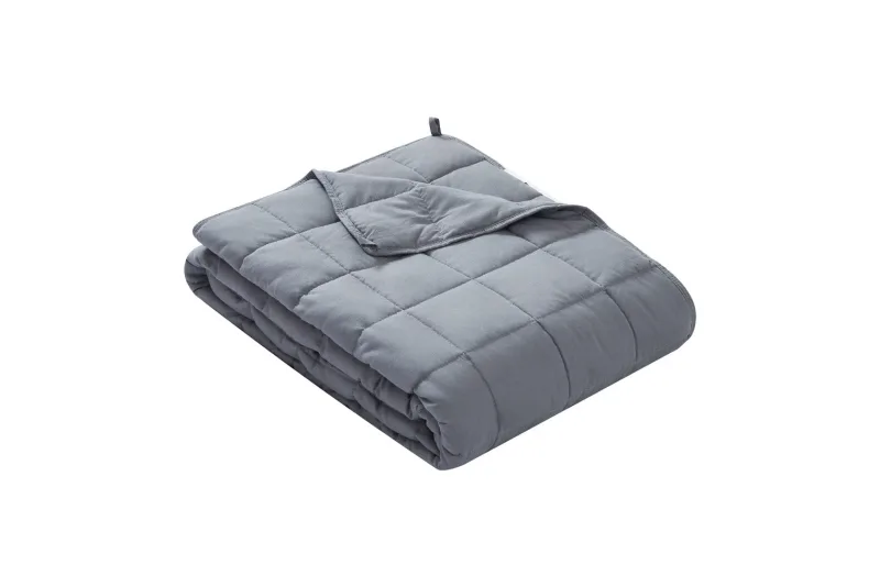 Best Weighted Blanket King Size - Cool Bamboo Gray Comforter for Deep Relaxation