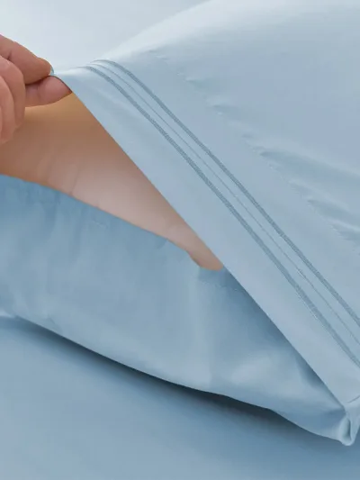 Seprai Bambu Biru Muda - Kenyamanan Sejuk untuk Kamar Tidur Modern
