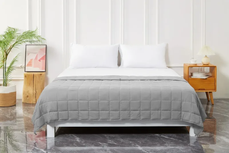 Queen Size Weighted Comforter - Cool Bamboo Silver Heaviest Blanket for Quality Sleep