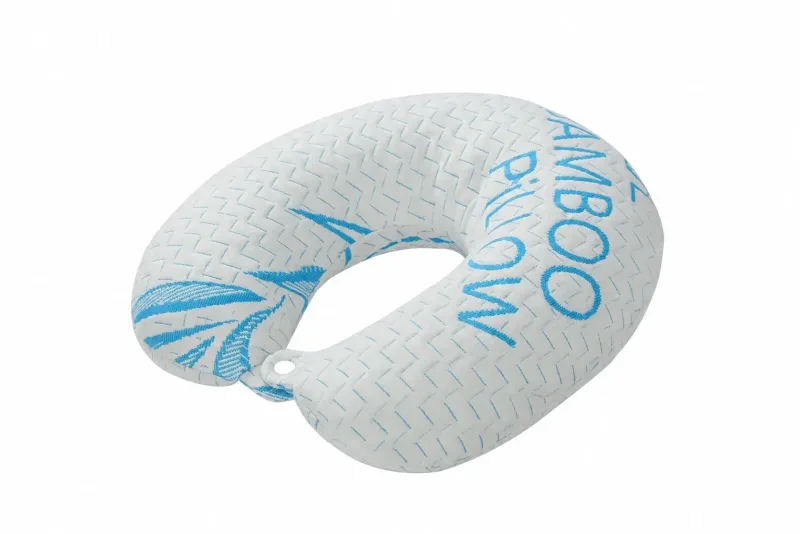 Bamboo Travel Pillow - Cool Bamboo Memory Foam, Neck & Support Pillow