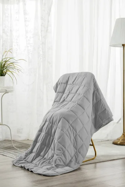 Queen Size Weighted Comforter - Cool Bamboo Silver Heaviest Blanket for Quality Sleep
