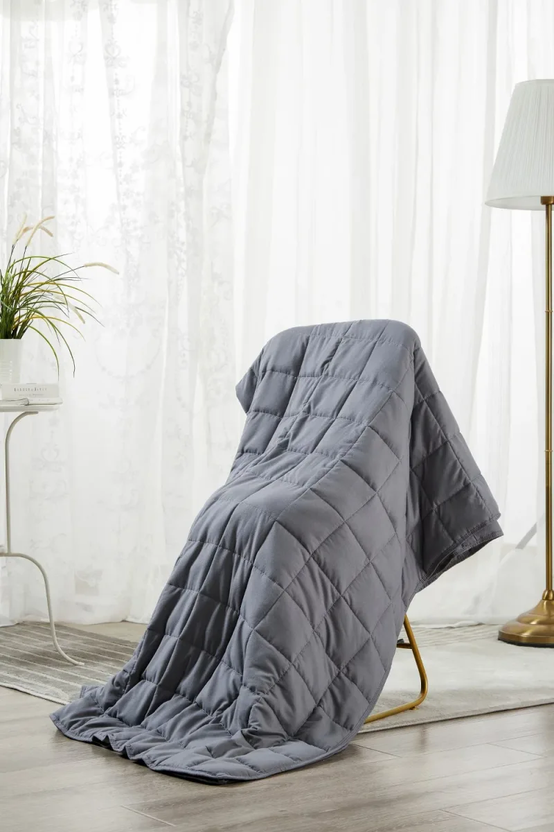 Best Weighted Blanket King Size - Cool Bamboo Gray Comforter for Deep Relaxation